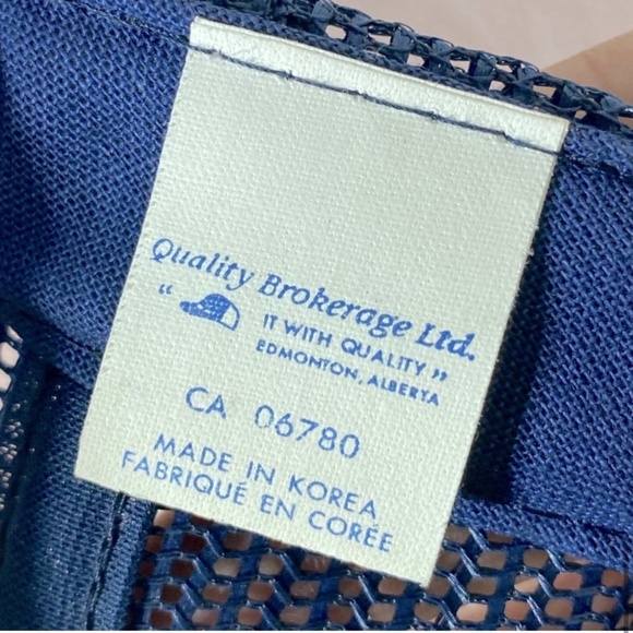 Vintage Mikbet Grader Services Navy Blue Mesh Back Trucker Hat W Pom Pom - Picture 9 of 10